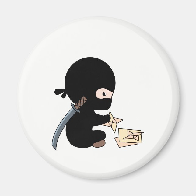 Imán Pequeña estrella de papel de Origami Ninja (Frente)