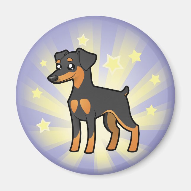 Imán Pequeña estrella en miniatura Pinscher/Manchester  (Frente)