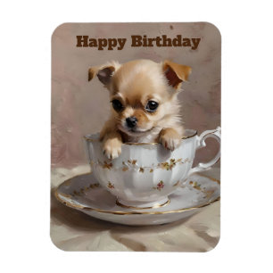 Imán Pequeña luz: Chihuahua cachorro en una taza de té,