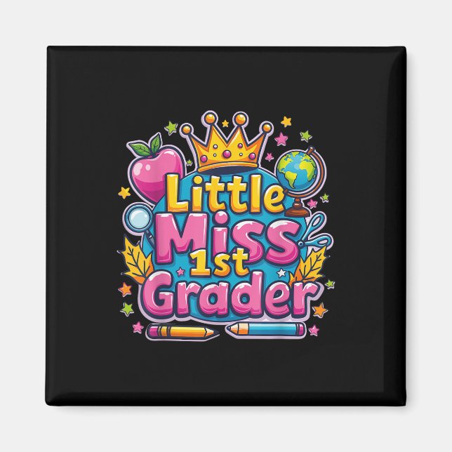 Imán Pequeña Miss 1 Grader - Primer Día De Educación (Frente)