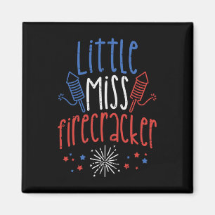 Imán Pequeña Miss Firecracker Graciosa 4 De Julio Orgul