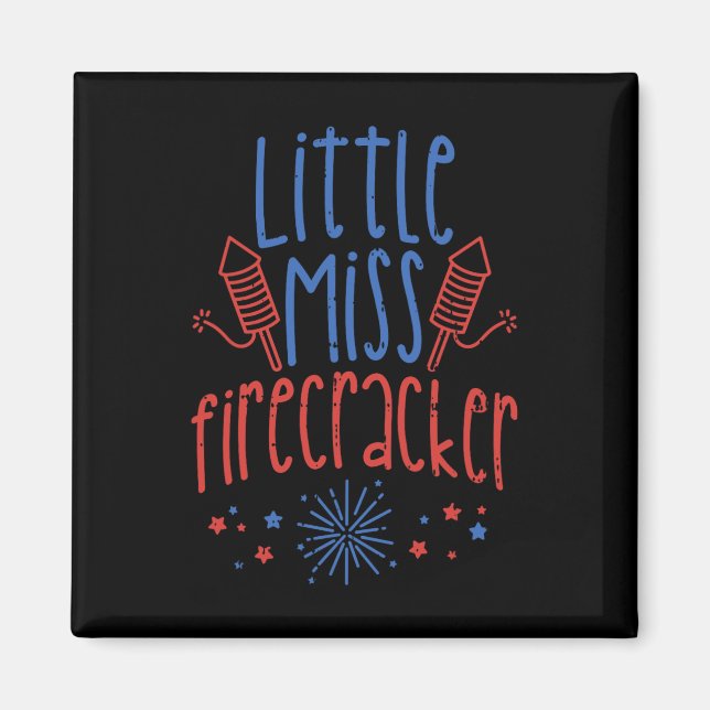 Imán Pequeña Miss Firecracker Graciosa 4 De Julio Patri (Frente)