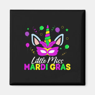 Imán Pequeña Miss Mardi Gras Cute Mardi Gras Niños Todd