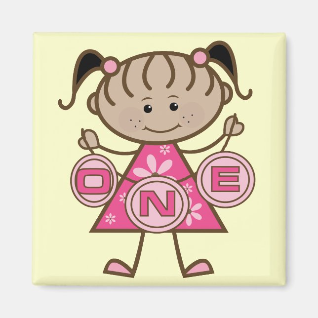 Imán Pequeña Niña camisetas y regalos de cumpleaños (Frente)