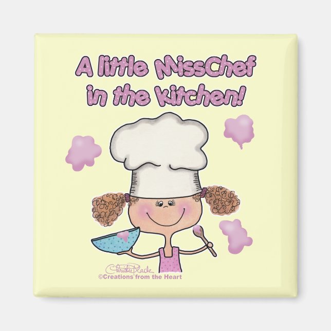 Imán Pequeña señorita Chef (Frente)
