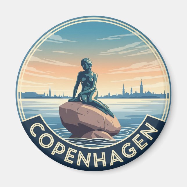 Imán Pequeña sirena Copenhague viajes Dinamarca (Frente)