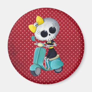 Imán Pequeña Srta. Death en la vespa