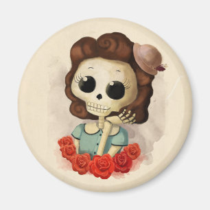 Imán Pequeña Srta. Death y rosas