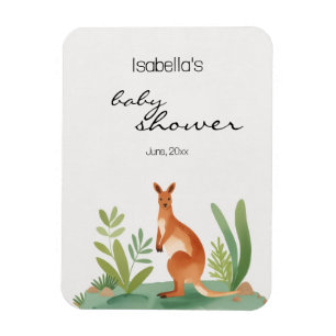 Imán Pequeño acuarela Kangaroo Baby Shower favor