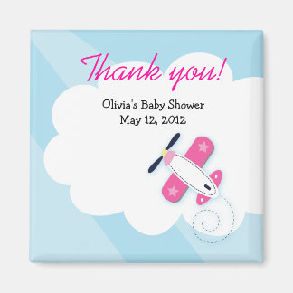 Imán Pequeño Aviador Rosa Baby Shower Favnet