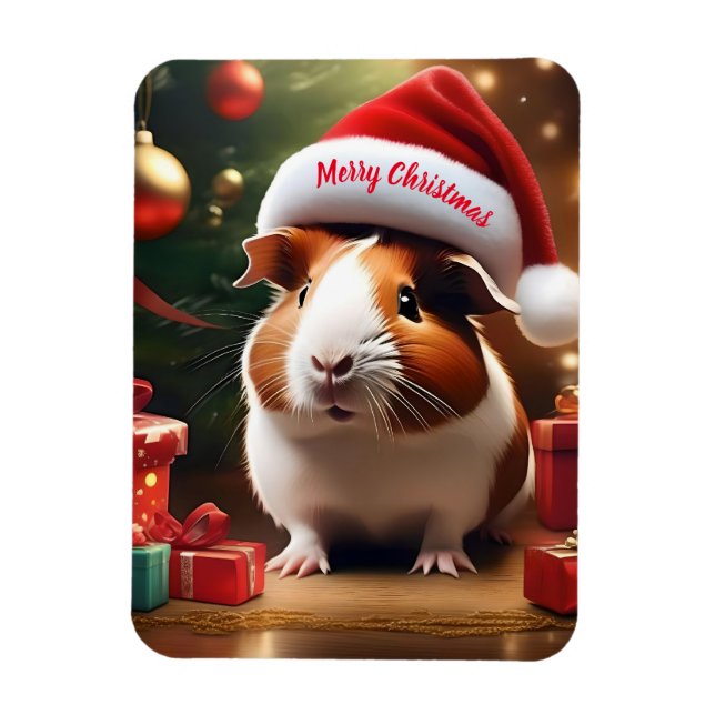 Imán "Pequeño ayudante de Santa Claus: El cerdo guinean (Vertical)