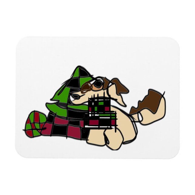 Imán Pequeño cachorro para el invierno (Horizontal)