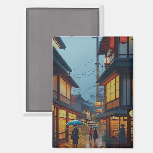 Imán Pequeño camino de lluvia japonés