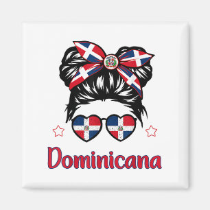 Imán Pequeño Chica Bandera de camisas de República Domi