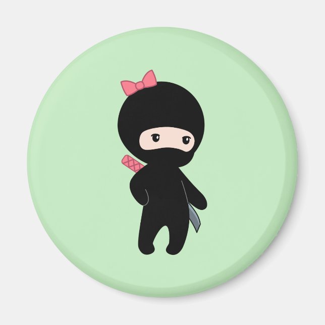 Imán Pequeño Chica de Ninja en verde (Frente)