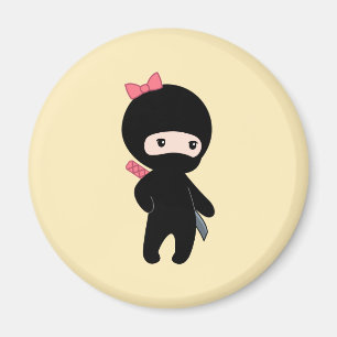 Imán Pequeño Chica Ninja en amarillo