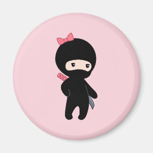 Imán Pequeño Chica Ninja en rosa
