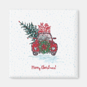 Imán Pequeño coche rojo del navidad