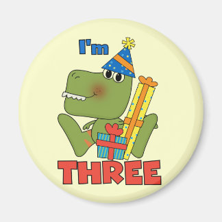 Imán Pequeño Dino 3 camisetas de cumpleaños y regalos