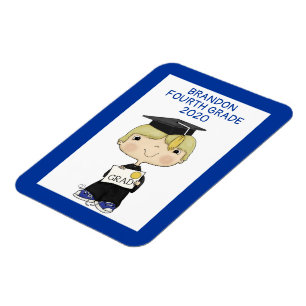 Imán Pequeño graduado de pelo rubio