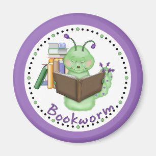 Imán Pequeño gusano verde del libro