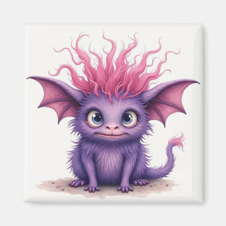 Imán Pequeño monstruo morado y rosado