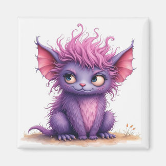 Imán Pequeño monstruo morado y rosado