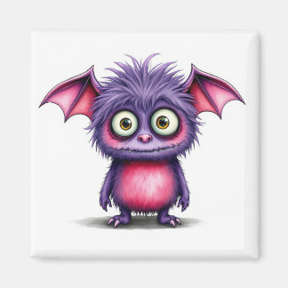 Imán Pequeño monstruo morado y rosado