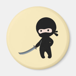 Imán Pequeño Ninja Enfadado en Amarillo