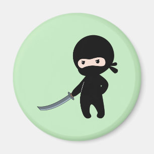 Imán Pequeño Ninja Enojado en Verde