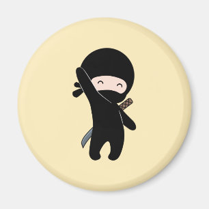 Imán Pequeño Ninja Feliz en Amarillo