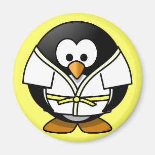 Imán Pequeño pingüino animado lindo del judo