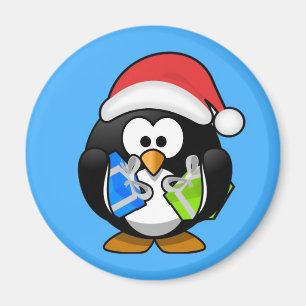 Imán Pequeño pingüino animado lindo del navidad