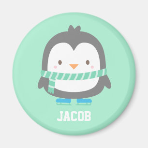 Imán Pequeño pingüino lindo con estafa de invierno pers