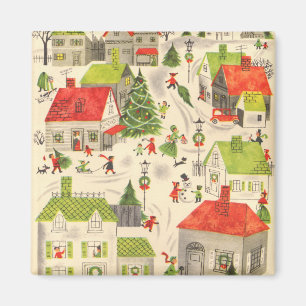 Imán Pequeño pueblo del navidad