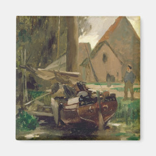 Imán Pequeño puerto con barco