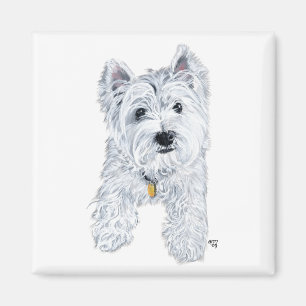 Imán Pequeño Westie Curioso