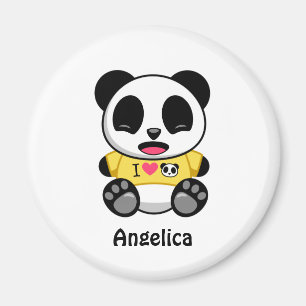 Imán Pequeño y lindo Panda en blanco