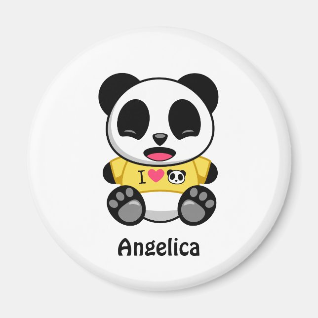 Imán Pequeño y lindo Panda en blanco (Frente)