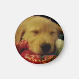 Imán Pequeño y redondo Winston Puppy Navidades Magnet
