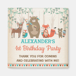 Imán Pequeños animales de bosque tribal, salvajes favor