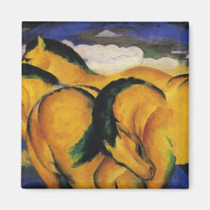 Imán Pequeños caballos amarillos 1912 de Franz Marc