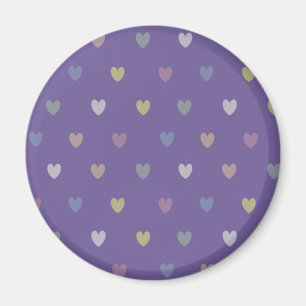 Imán Pequeños corazones de polka en morado ultrvioleta