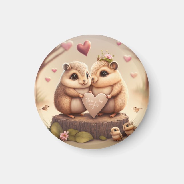 Imán Pequeños osos osos cortos personalizado acento alm (Frente)