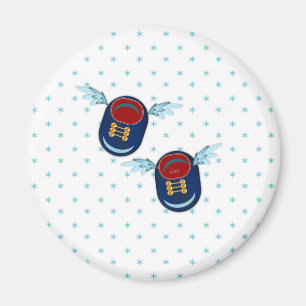 Imán Pequeños zapatos pequeños voladores en azul y rojo