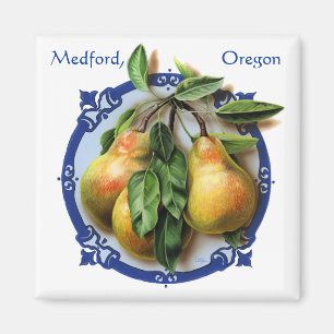 Imán Peras deliciosas. Recuerdo de Medford del valle