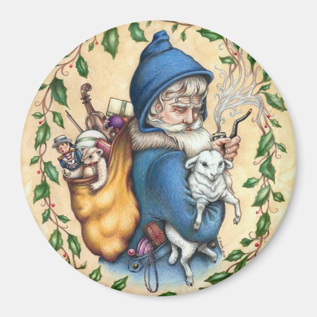 Imán Pere Noel FATHER CHRISTMAS MAGNET Round (Frente)