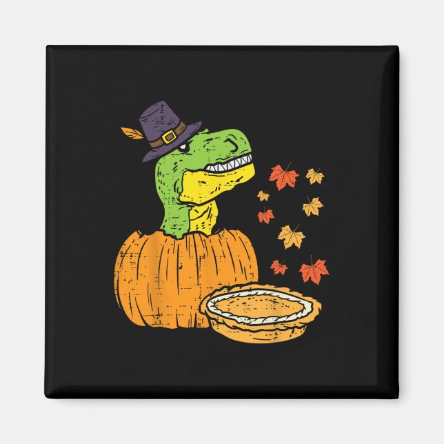 Imán Peregrino Trex Dinosaurio Calabaza Pie de Acción d (Frente)