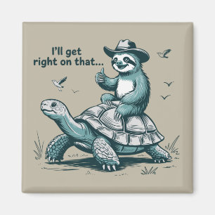 Imán Pereza Montando Tortuga Humor Me Pongo a Ello Inme