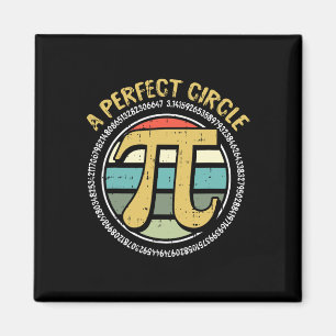 Imán Perfecto Círculo Pi Day Símbolos Retro Math Número